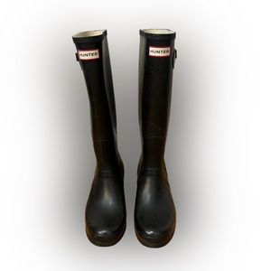 Hunter black boots tall size US10